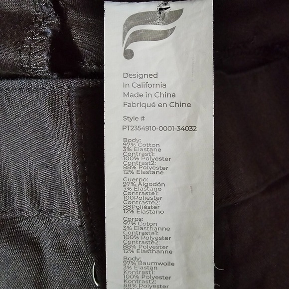 Fabletics The High‎ Size Chinos Mens 34x32 (Fits 34x29) Black Stretch Tapered - Picture 5 of 11